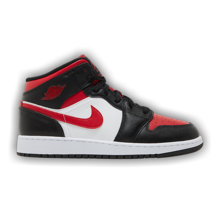 Air Jordan 1 Mid Black Fire Red (GS)