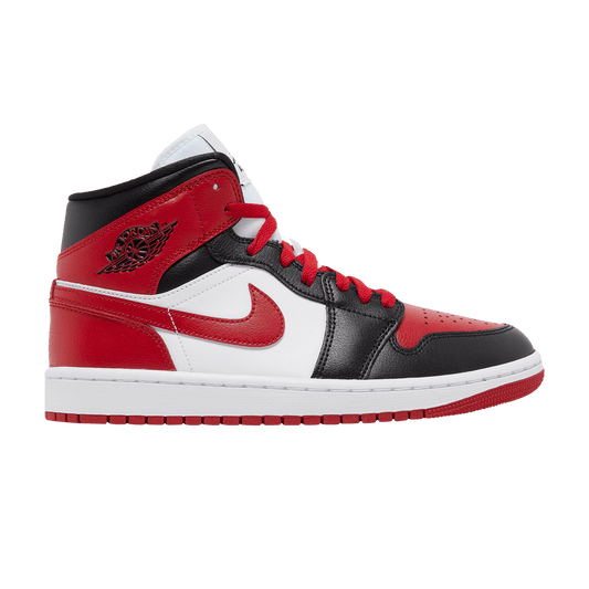 NIKE Damen Schuhe Air Jordan 1 Mid Alternate Bred Toe White/Red/Black BQ6472-079